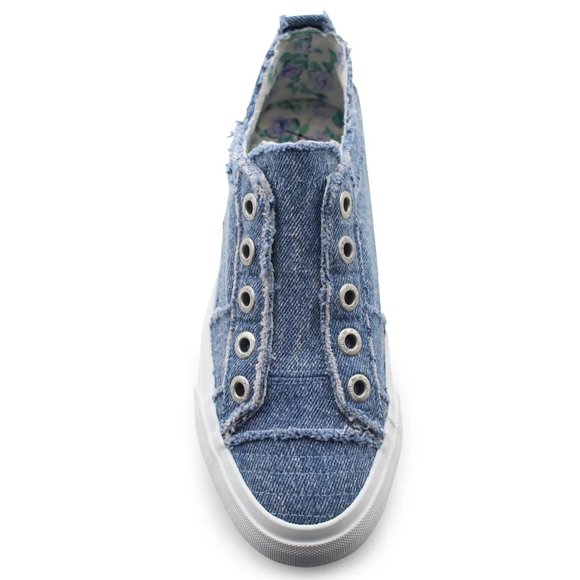 Women's Blowfish SADIE Pull On Sneakers Canvas Size 10 Stonewashed Denim NWT - Picture 3 of 4